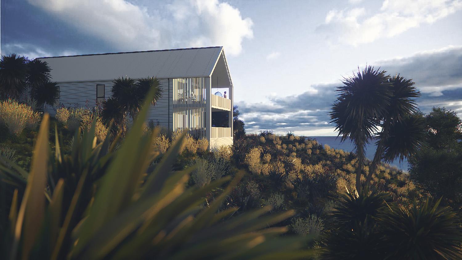 architectural visualization villa ocean view